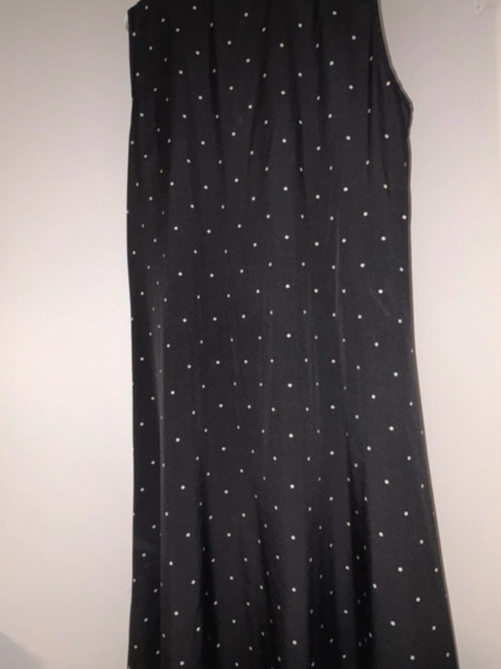 Black Polka Dot Maxi Dress with Button Front - Picture 3 of 4